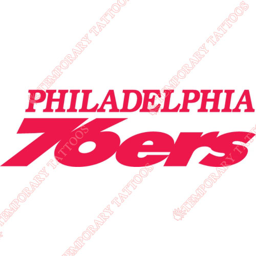 Philadelphia 76ers Customize Temporary Tattoos Stickers NO.1153